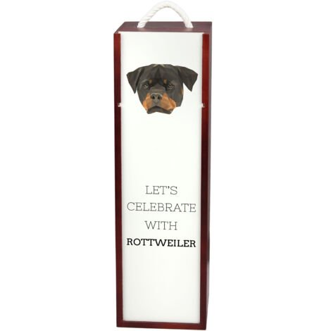 Rottweiler - canette de vin géométrique avec photo et inscription par Art-Dog (1/5)