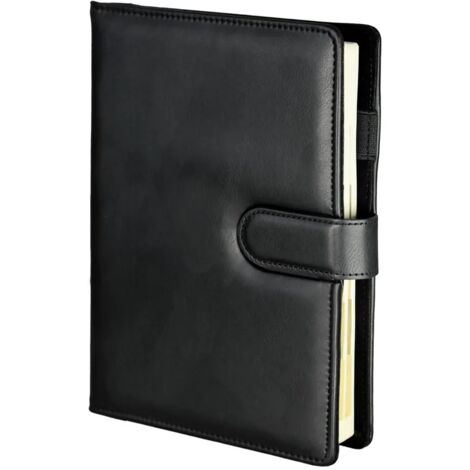 Agenda journalier et hebdomadaire, calendrier A5 universel noir premium avec insert remplaçable