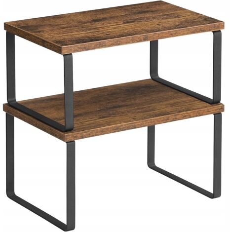 Songmics – Organisateur de comptoir de cuisine – Lot de 2 étagères en métal – Dimensions 19,5 x 29,7 x 15,5 cm – Style moderne et élégant