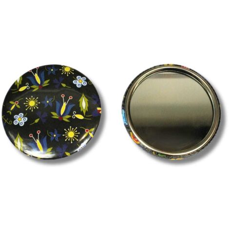Miroir folklorique cachoube à fleurs noires (1/2)