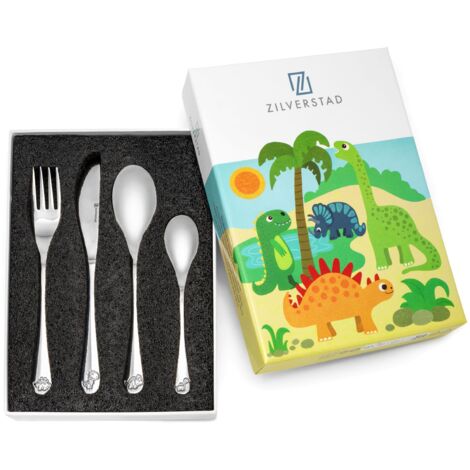 Couverts pour enfants avec dinosaures gravés  Taille: 160x169x160x141 mm  UGS : ZV6833070