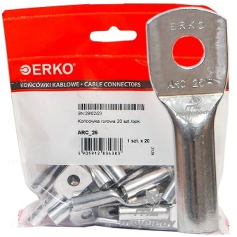Cosse tubulaire à œillet en aluminium ARC 8-25, lot de 20, Erko (1/2)