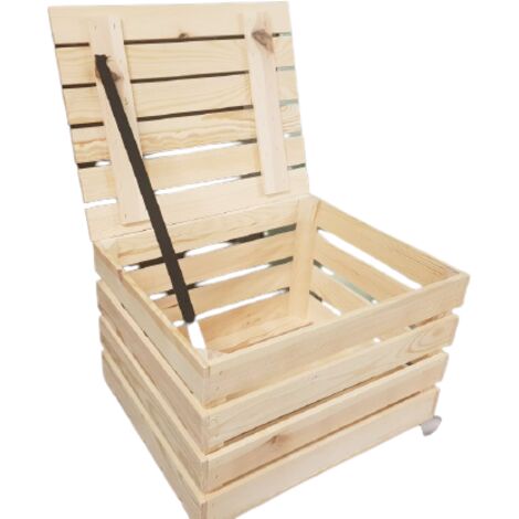 Coffret en bois avec couvercle 50x40x30 tronc (1/3)