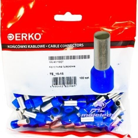 Embout de manchon isolé TE 16/15 100 pcs bleu ERKO (1/2)