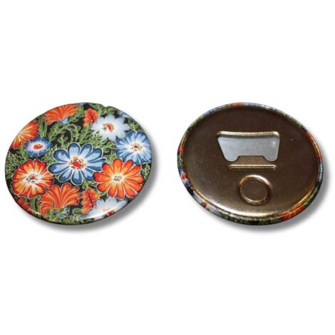 Aimant folklorique avec ouvre-porte, fleurs d'Opole, noir (1/2)