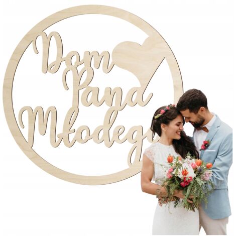 Alliance Maison du Marié Inscription de mariage en bois 1PC Décoration 40cm (1/5)