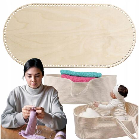 Base de couffin ovale 36x75cm – Contreplaqué bouleau 6mm – Fond solide pour crochet – Bords lisses et finition soignée