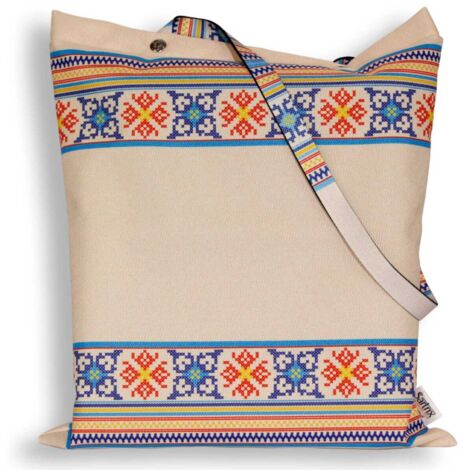 Sac folklorique Krzczonowski, point de croix, imprégné, beige (1/5)