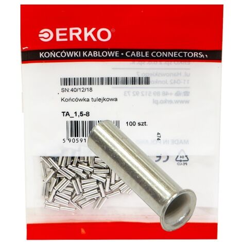 Borne à virole non isolée TA 1,5/8 erko 100 pièces (1/2)