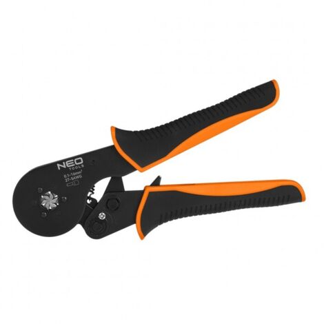 Pince à sertir pour embouts de câbles, 6 pierres, diamètre de l'embout : 0,1 - 16 mm2 (1/3)