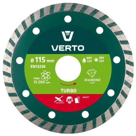 Verto - Disque diamant turbo 115 mm pour béton et pierre (1/2)