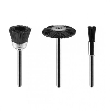 Brosses en nylon : brosse, tasse, disque, lot de 3 (1/5)