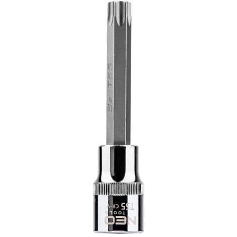 Embout Torx NEO T55 100 mm - Douille 1/2", acier au chrome vanadium (1/2)