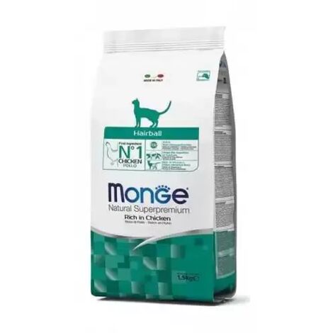 Croquettes Monge Cat Hairball au poulet 1,5 kg