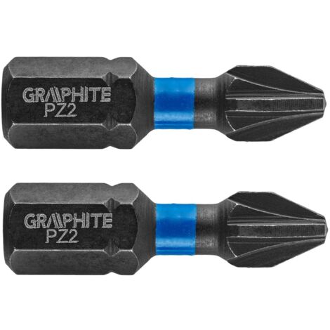 Embouts à chocs en graphite PZ2 25 mm - 2 pièces - Embouts durables pour visseuses à chocs (1/2)