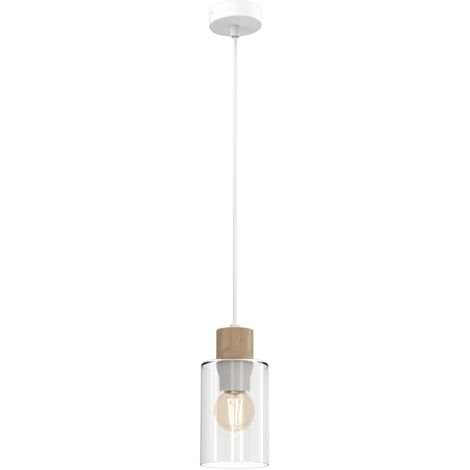 Suspension Madera 1 E27 en bois blanc Milagro MLP8554 (1/5)