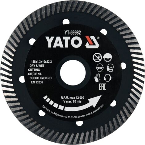 Disque diamanté Yato Turbo 125 mm pour carrelage en céramique YT-59982