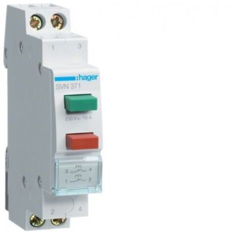 Interrupteur double bouton poussoir 16A 2Z vert-rouge SVN371 (1/3)