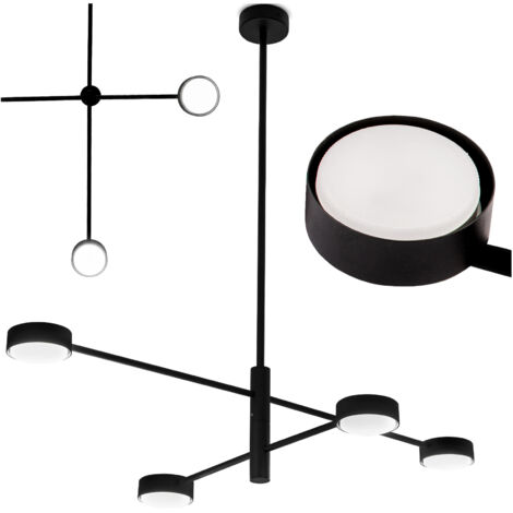 Plafonnier suspendu LED 4x GX53 Lustre Spot Noir OVILO LUMILED (1/5)