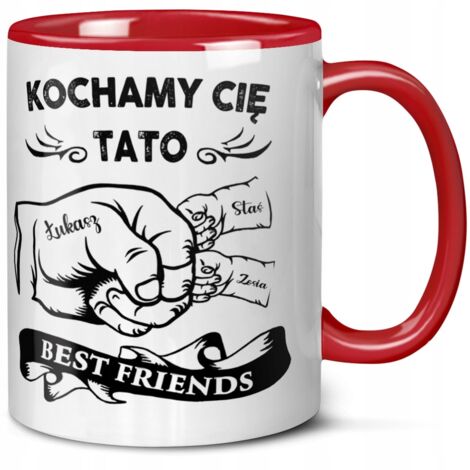 Cadeau pour la fête des pères : Mug papa personnalisé avec le nom du père et les noms des enfants - Tendance (1/3)
