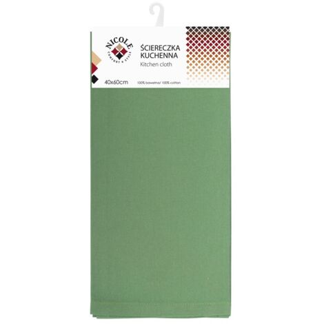 Torchon de cuisine en coton NICOLE 40x60 cm art. 52323 vert lisse (1/2)