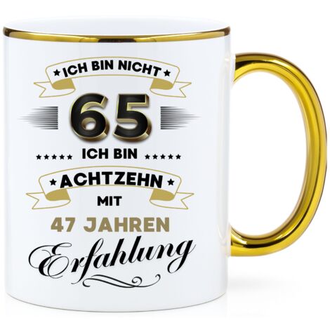 Mug humoristique, un cadeau pour un 65e anniversaire (1/2)