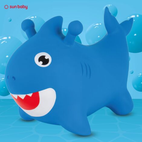 Animal sauteur gonflable, jouet enfant 1 an pour l'intérieur et l'extérieur, design ergonomique, pompe manuelle incluse (Poney marron