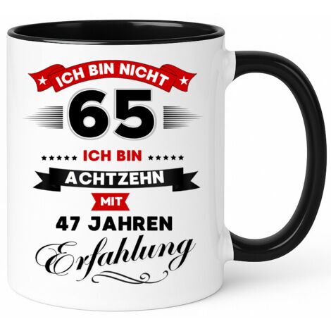 Mug humoristique, un cadeau pour un 65e anniversaire (1/3)
