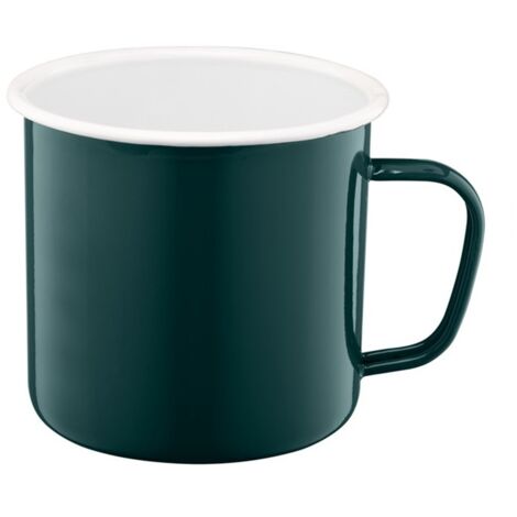 Mug ROBERTO en émail avec anse, 0,5 litre (500 ml), 9 cm, vert turquoise (1/3)