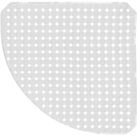 Tapis de bain anti-dérapant d'angle pour baignoire BABEL 53 x 53 cm avec ventouses blanches