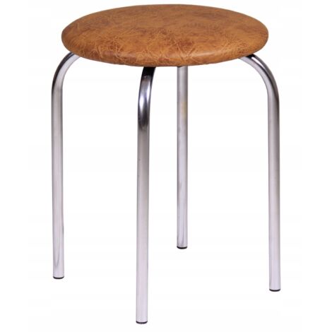 Chaise de cuisine, tabouret en métal, cuir écologique noyer FURNITEX (1/5)