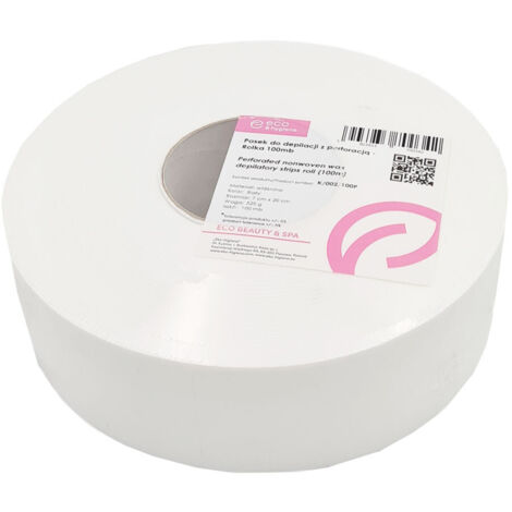 Bande dépilatoire non tissée 7cm x 20cm sur rouleau avec perforation, blanche, 500 pièces. (1/4)