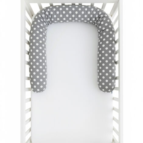 Tour de lit à roulettes Minky Pillow 200 cm - pois gris