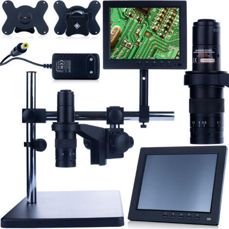 Microscope numérique Earth Pro MCEP-0.5X-PZRR avec bras réglable + écran de 8 pouces + support pour écran de microscope numérique