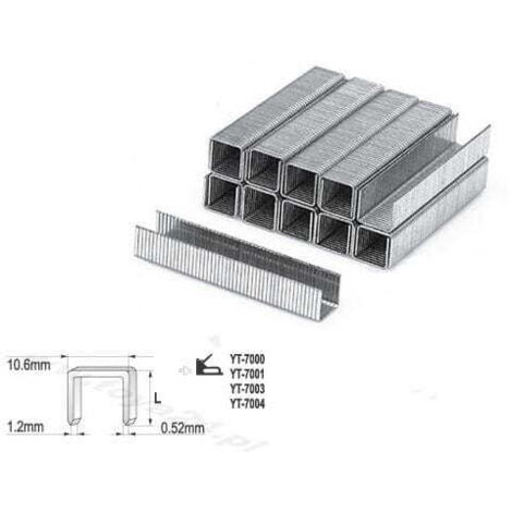 Agrafes 1000 pièces 10 mm type G 1,2 x 10,6 - YT-7024 (1/2)