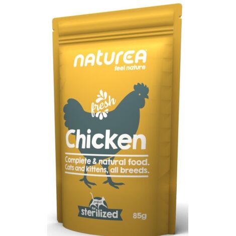 Naturea  Aliment humide pour chat  Sachet de 85 g - Stérilisé  Poulet 85 g