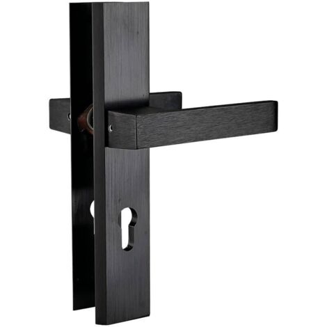Poignée de porte extérieure FLOKO, insert en aluminium noir, 92 mm, style moderne