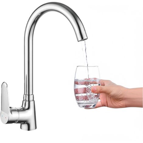 Robinet de lavabo sur pied ATEZ Kuchinox avec bec en U, chromé (1/3)
