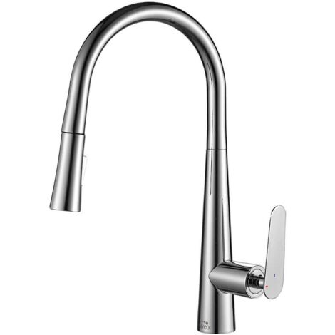 Robinet de cuisine sur pied chromé NALDA avec bec extractible (1/4)