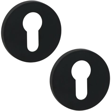 Rosace ronde pour poignée de porte intérieure, noire, Kuchinox (1/3)