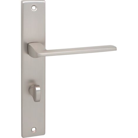 Poignée de porte intérieure sur plaque longue WC Zambia Satin Kuchinox KAB3M3A (1/2)