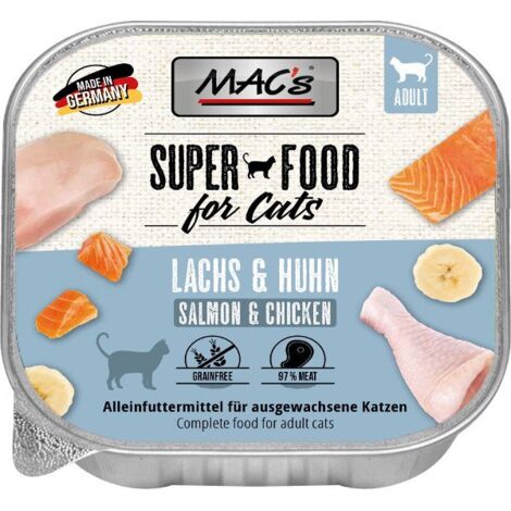 MAC's Cat  SUPER ALIMENT  Barquette de 100 g - Saumon et Poulet 100 g