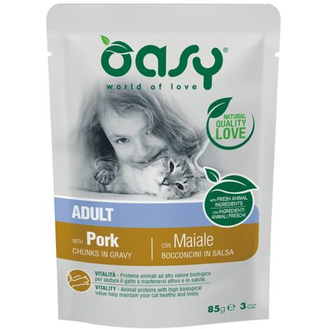 Oasy Lifestage Sachet pour chat adulte 85 g Porc 85 g