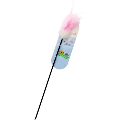 Yarro Jouet pour chat Bâton avec plume rose 50/10 cm - Bâton avec plume rose 50/10 cm
