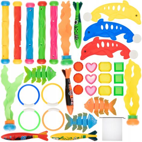 Ensemble de 34 jouets pour la piscine, le bain, la baignoire, la plongée et les lavabos (1/5)