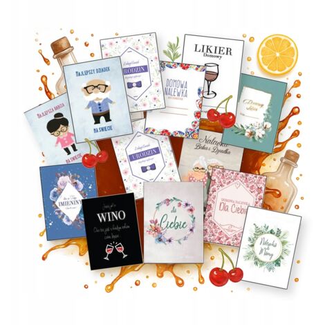 Lot de 10 étiquettes autocollantes pour bouteilles de vin et de liqueur - Idées cadeaux (1/5)