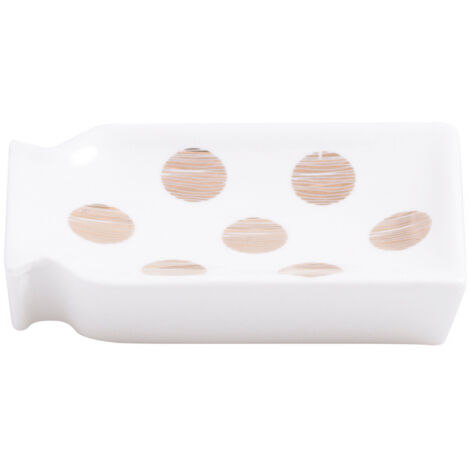Porte-savon Daisy 1355 AWD INTERIOR, à pois dorés, en porcelaine rustique