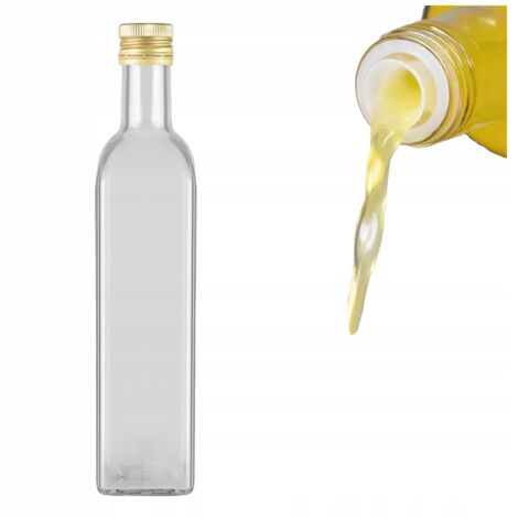 Bouteille MARASCA CLEAR 500 ml AVEC DISTRIBUTEUR pour huile d'olive, vinaigre, sirop, jus 0,5 l (1/5)