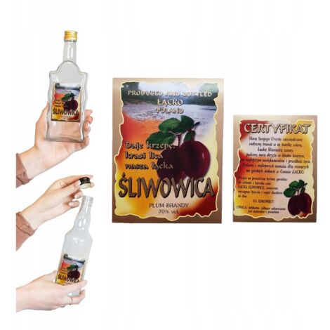 10 étiquettes autocollantes pour vodka moonshine, motifs variés, de la marque ŁĄCKO (1/5)