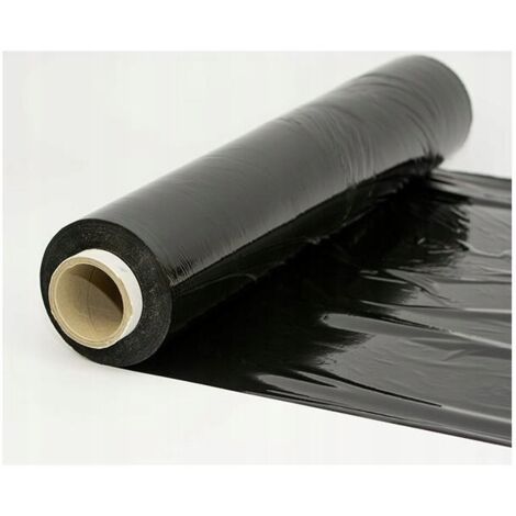 Film étirable noir épais et résistant, 1 kg, pour emballer une valise (50 cm).